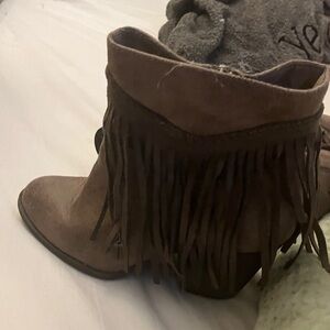 Brown Fringe Ankle Boots